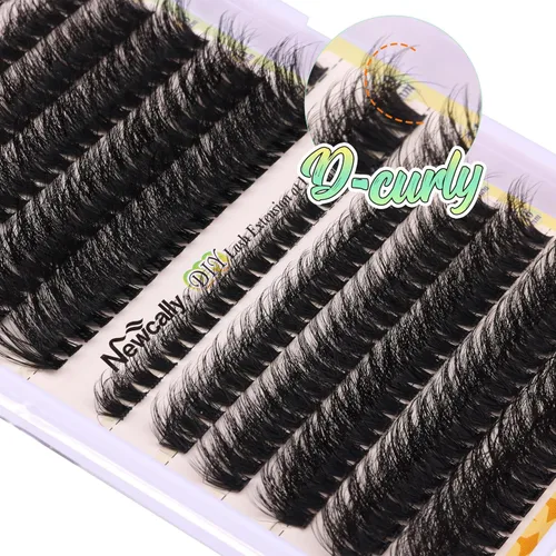 Miniatura 5 de Kit de racimos de pestañas gruesas, extensiones de pestañas individuales con volumen de 0.39 a 0.78 pulgadas, extensiones de pestañas en racimo