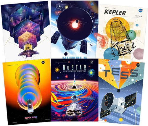 Miniatura 9 de Póster de la NASA Space Grand Tour Travel Exploration Exoplanet Art Print Decoración para el hogar, paquete de 17 – incluye impresión personalizada