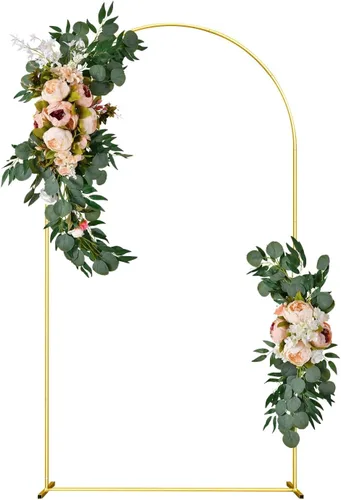 Soporte de Telón de Fondo de Arco de Boda SPRITE DISPLAY 7.2FT Soporte de Telón de Fondo de Arco de Globo Dorado Marco de Arco Cuadrado para
