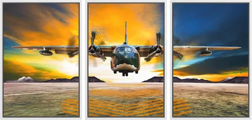Miniatura 10 de wall26 Lienzo enmarcado para pared, juego de arte exótico tropical, océano, mar, avión, puesta de sol, transporte, fotografía, realismo, decorativo