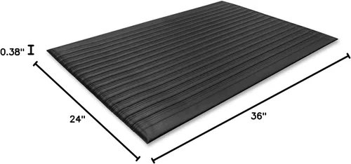 Miniatura 5 de Genuine Joe Alfombrilla antifatiga, borde biselado, 2 x 3 pies, negro, Blanco