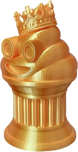 Miniatura 2 de Znet3D Trofeo de emoji King Poop – Premio divertido y regalo – Hecho a mano con fabricación aditiva – 6 pulgadas de alto – Con un emoji de caca seda