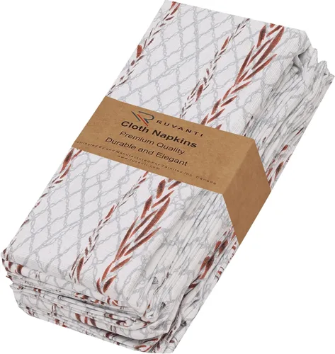 Miniatura 52 de Ruvanti - Servilletas de tela, paquete de 6, 45x45 centímetros, 100% algodón, lavables, suaves y absorbentes, perfectas para bodas, cenas de Belleza