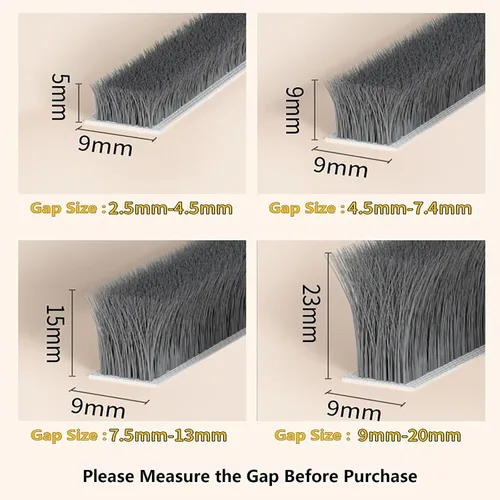 Miniatura 5 de Cinta de sellado de COUMENO para tope resistente 0.2inX0.4inX33FT adhesiva impermeable para puertas y ventanas, perfecta para bloquear corrientes