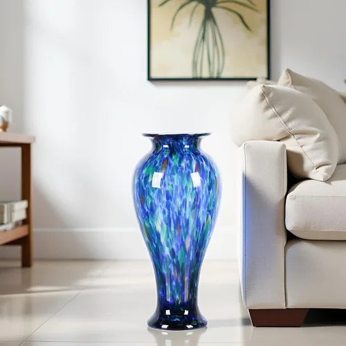 Miniatura 5 de XMGZQ Jarrones Grandes para Sala Elegantes - Floreros grandes de vidrio marino soplado a mano para centros de mesa, Jarrones Grandes para Sala