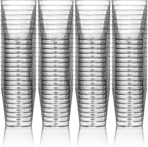 Miniatura 3 de DecorRack Vasos de chupito de 1 oz, 80 vasos de chupito de plástico duro transparente, vasos desechables para fiesta, mini vasos de chupito