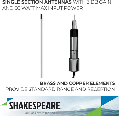 Miniatura 3 de Shakespeare 5250-AIS Antena de látigo de acero inoxidable AIS de perfil bajo de 36