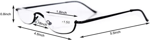 Miniatura 6 de Lentes de lectura de media lectura, lectores de marco de metal para mujeres y hombres con bolsa (2 pares 1.25)