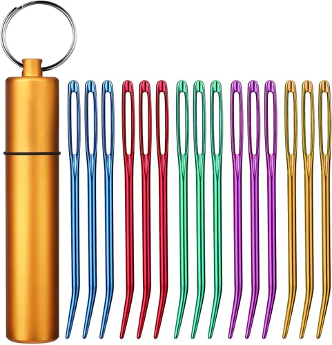 UzecPk 15 piezas de agujas de hilo, aguja de tapiz y aguja de zurcir de ojo grande para ganchillo, agujas de zurcir para accesorios de ganchillo con