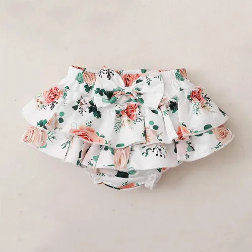 Miniatura 33 de Mioglrie Conjunto de ropa para bebé recién nacida, conjunto de pantalones cortos, conjunto floral de verano, ropa de bebé linda para niña