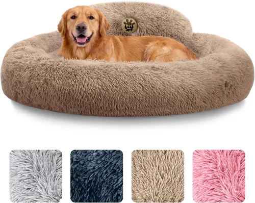 Miniatura 25 de PetJett - Cama calmante para perros pequeños, camas en forma de dona de 23 pulgadas, antideslizante y lavable, cama para mascotas de piel sintética