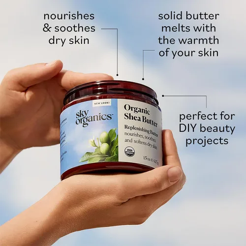 Miniatura 5 de Manteca de karité ecológica por Sky Organics, sin refinar, 100% pura manteca de cacao prima, 16 onzas, nutritiva para piel, hidratante de curación