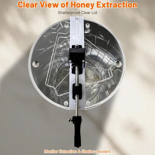 Miniatura 6 de Extractor manual de miel, 3 marcos con mango ergonómico, duradero y fácil de limpiar, equipo separador de miel de acero inoxidable de grado