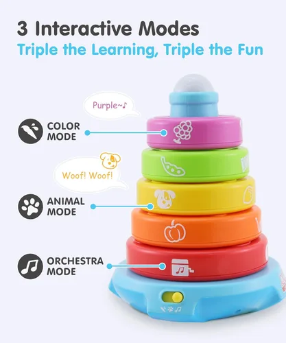 Miniatura 5 de BEST LEARNING Stack & Learn - Juguete apilable de actividades educativas de desarrollo para bebés de 6 o 9 meses en adelante Regalo de cumpleaños
