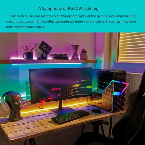 Miniatura 4 de Iluminación para debajo del gabinete, barra de luz LED RGB funciona con Alexa, Google Assistant, aplicación inteligente, 20 pulgadas, tira de luces