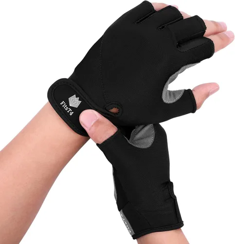 Miniatura 2 de FitsT4 Sports Guantes de medio dedo con palma acolchada para buceo, vela, moto acuática, paddle surf, kayak y esquí acuático, adecuado para hombres
