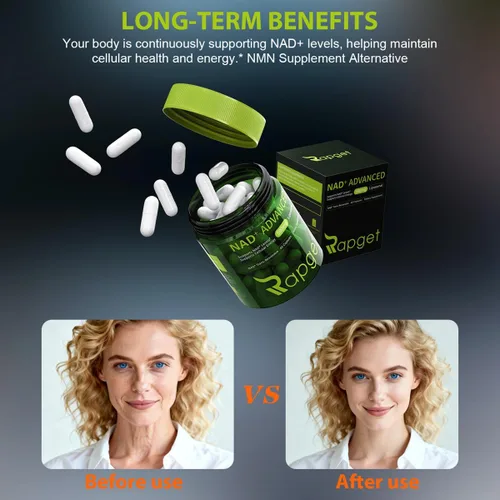 Miniatura 3 de RAPGET Suplemento liposomal NAD + Resveratrol - Suplemento NMN alternativo de alta pureza NAD + Suplemento para energía - Apoyo a la salud celular