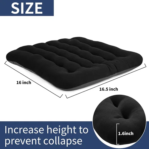 Miniatura 2 de BUYUE Good Support Cojín de Silla de Oficina Acolchado, Terciopelo Suave Cómodo Antideslizante Cojín de Asiento para Escritorio de Computadora Silla