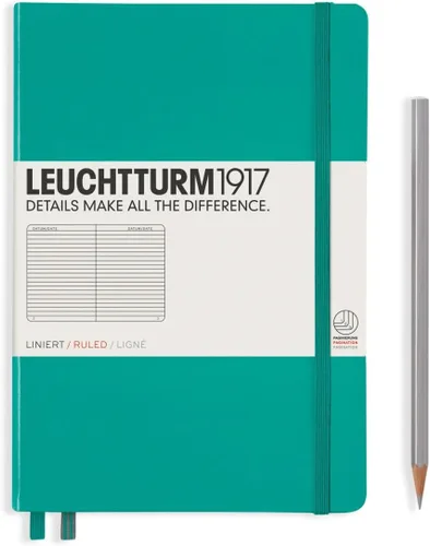 Miniatura 11 de LEUCHTTURM1917 - Cuaderno de tapa dura mediano A5 con 251 páginas numeradas para escritura y diario (verde menta, con puntos)