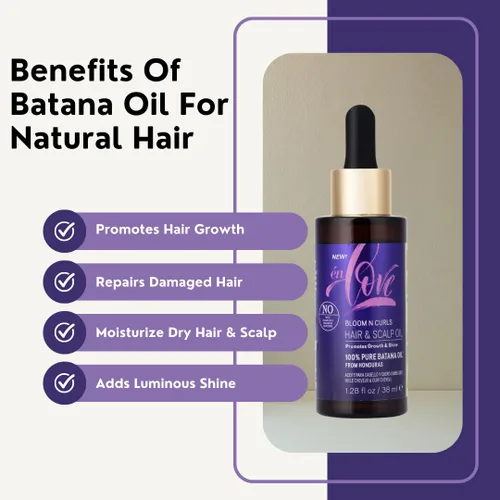 Miniatura 3 de Bloom N Curls - Aceite de batana para cabello y cuero cabelludo, 100% orgánico, prensado en frío, aceite hondureño puro, promueve el crecimiento
