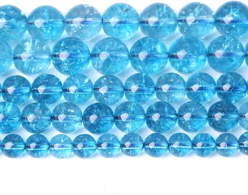 Miniatura 89 de 4MM 86 piezas cuentas sueltas de calcedonia azul aguamarina para hacer joyas, pulseras, collares Aguamarina azul