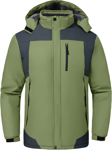 Miniatura 11 de Chaqueta de esquí para hombre, impermeable, resistente al viento, con capucha