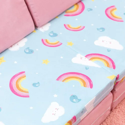 Miniatura 5 de Jaxx Playscape - Imaginativo juego de muebles modulares/sofá - Patrones divertidos para niños (arco iris/rosa)