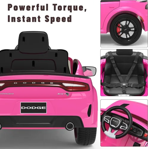 Miniatura 3 de Carro Montable de 12V con Licencia Dodge Charger SRT Hellcat Carro Eléctrico para Niños con Control Remoto, Vehículo Eléctrico para Niños de 3