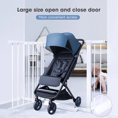 Miniatura 3 de (85-100 pulgadas de ancho) Puerta grande para bebés para escaleras, puertas, puerta de bebé extra ancha para interiores, metal, puertas de perro