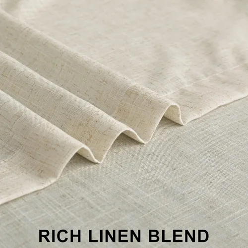 Miniatura 6 de Cortinas Largas de Lino de Lino 108 Pulgadas de Longitud para Sala de Estar 2 Paneles Bolsillo de Pestaña Trasera Cortinas Grandes para Ventana Saco