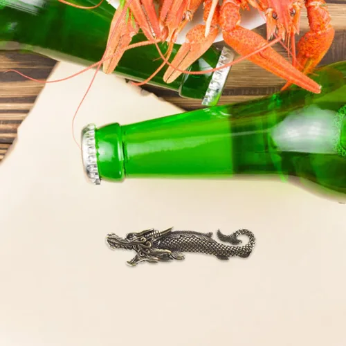 Miniatura 5 de MAGICLULU Llavero abrebotellas de dragón Vintage latón diseño de pescado Soda cerveza Cap abridor único estilo chino Pub Bar herramienta portátil