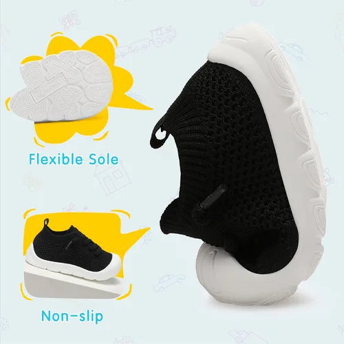 Miniatura 3 de Zapatos deportivos para niños y niñas pequeños, zapatos para caminar descalzos, zapatos de tenis ligeros y transpirables para los primeros bebés