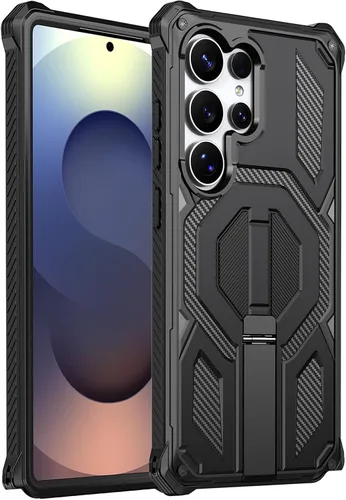 Miniatura 23 de Funda magnética para Samsung Galaxy S24 FE con soporte y protector de pantalla [compatible con Magsafe] antideslizante, cuerpo completo, doble capa