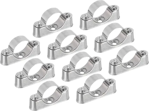 Miniatura 7 de UXCELL Paquete de 10 soportes de tubo - Abrazaderas para tubos de metal de 0.630 in de diámetro exterior, soportes de pared y techo