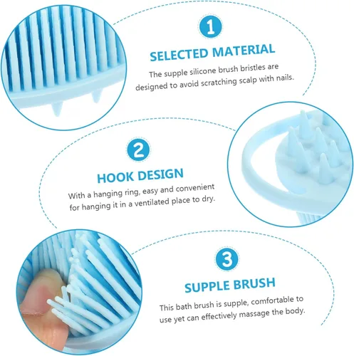 Miniatura 8 de Shower Brush with Soft Silicone Bristles for Deep Cleansing and Sensory Training Dual Sided Body Scrubber for Gentle Exfoliation and Massage