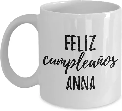Miniatura 9 de Feliz Cumpleanos Anna Taza Española de Feliz Cumpleaños Personalizada Nombre Regalo Café Taza de Té Grande 15 Oz