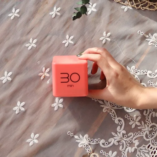 Miniatura 5 de mooas Temporizador de cubo menta (1,3,5 y 10 minutos) y blanco (5,15,30 y 60 minutos) y coral (10, 30, 50 y 60 minutos), temporizador para estudiar