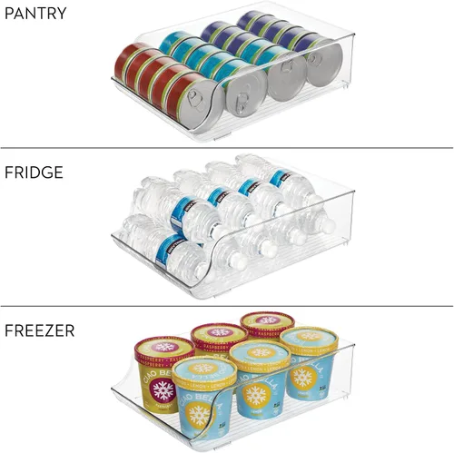 Miniatura 6 de Organizador de botellas de agua iDesign para refrigerador o despensa - Transparente - Fabricado en EE. UU Para nevera o despensa, transparente