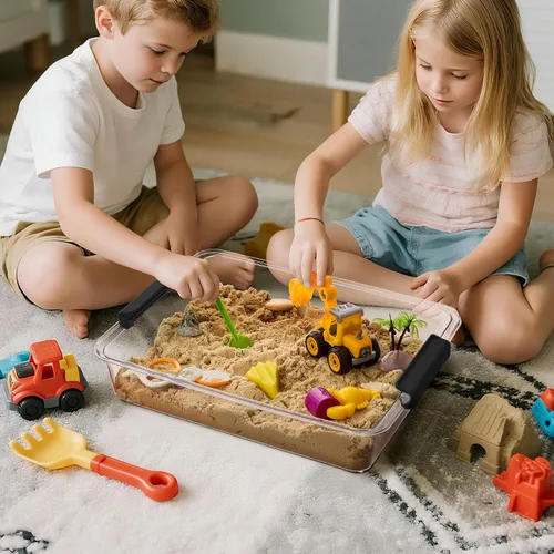 Miniatura 3 de Vtopmart Contenedores de almacenamiento de plástico de 6 cuartos con tapas, contenedores sensoriales transparentes, organizadores y almacenamiento