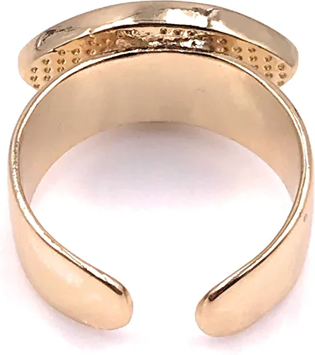 Miniatura 5 de LESLIE BOULES Anillo esmaltado de ojo turco chapado en oro de 18 quilates ajustable para mujer, Esmalte Metal