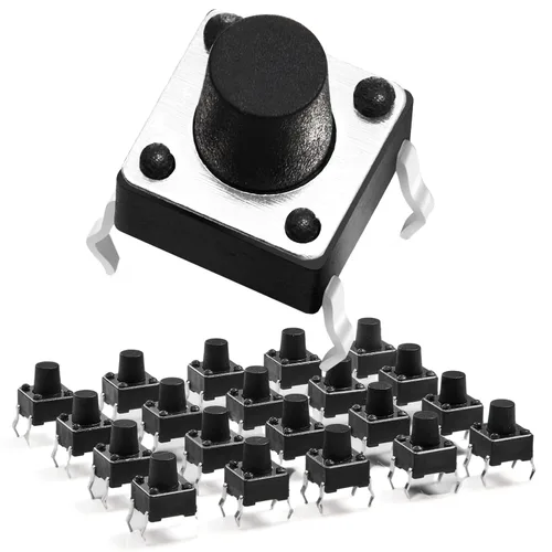Miniatura 8 de Chanzon Interruptor de botón táctil táctil 0.236x0.236 x0.169 in Micro Momentary Tact Switch 2 pin 20 unids SPST Interruptores pulsadores