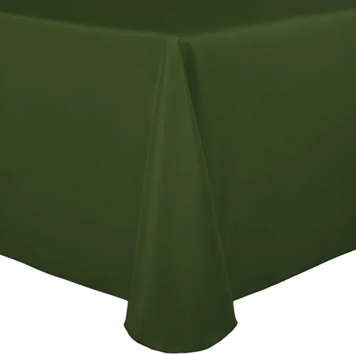 Miniatura 3 de ULTIMATE TEXTILE Mantel ovalado de lino de poliéster de 52 x 70 pulgadas, color jade