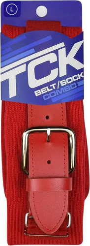 Miniatura 2 de TCK Combo de calcetines y cinturón de béisbol o sóftbol, tallas para jóvenes y adultos para niños y niñas, hombres y mujeres Escarlata