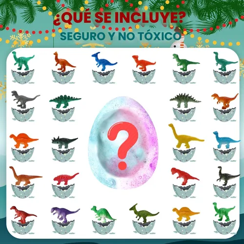 Miniatura 6 de Qivatex Bombas de baño para niños con juguetes de dinosaurios en el interior, paquete de 9 bombas de baño de dinosaurios orgánicos naturales