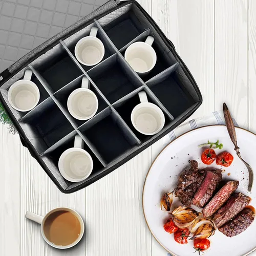Miniatura 4 de Contenedores de almacenamiento de China-Contenedores de almacenamiento de platos acolchados y almacenamiento de tazas, organizador de almacenamiento