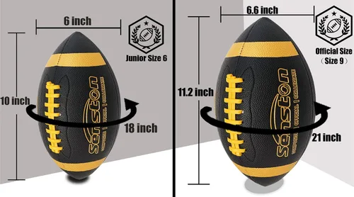 Miniatura 2 de Senston Fútbol Tamaño 9/6 – Premium Composite Cuero Escuela Secundaria/Niños/Jóvenes Fútbol con Bomba Tamaño Pelota de Pie con Bomba