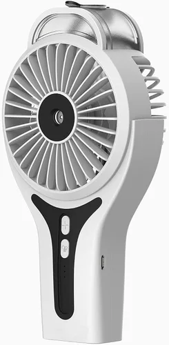 Miniatura 10 de Sunneday Ventilador de nebulización Ventilador de mano con niebla de agua Ventilador de pulverización de enfriamiento recargable Negro