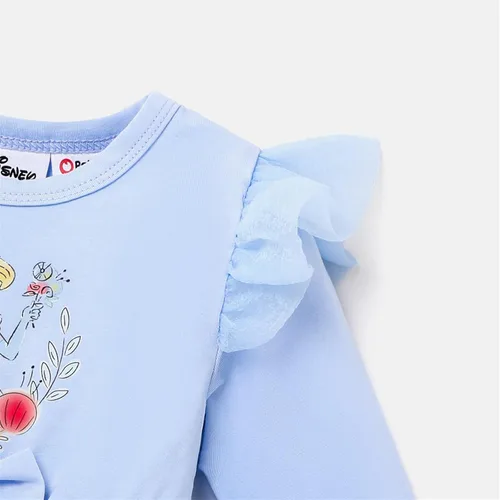 Miniatura 4 de Disney Vestido de princesa con estampado de tutú para niña, con volantes, manga larga, tutú para fiesta