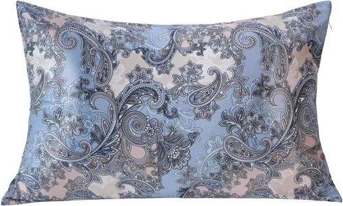 Miniatura 12 de MANSPHIL Funda de almohada de seda de morera 6A estándar gris para cabello y piel, suave y refrescante, 22 momme fundas de almohada 100% seda