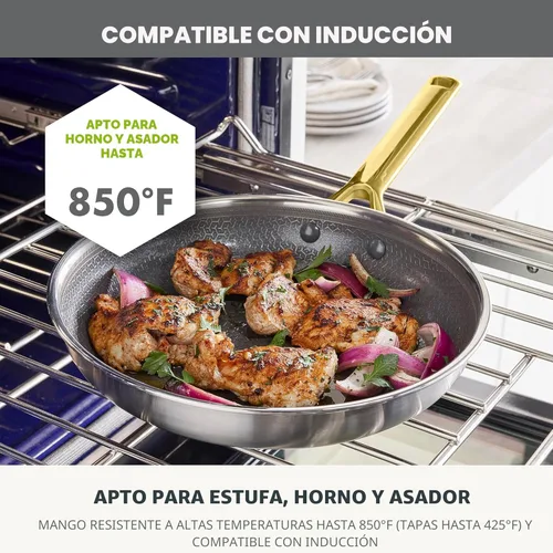 Miniatura 6 de GreenPan Hybrid - Juego de utensilios de cocina antiadherentes de acero inoxidable de 13 piezas, APEX Tri-Ply Thermobond PFAS, ollas y sartenes